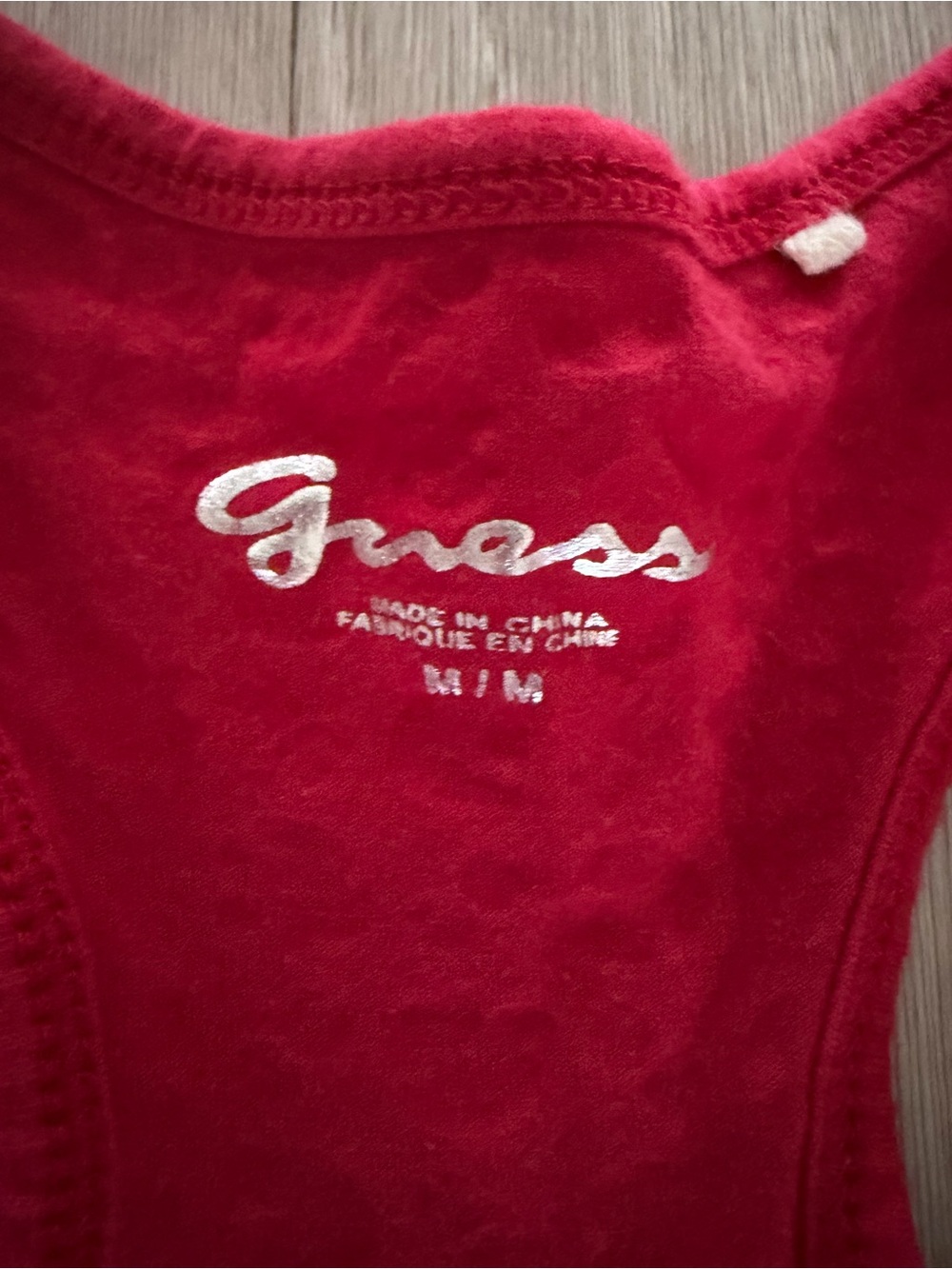 Guess Red Logo-Print Racerback Tank - Picture 4 of 4